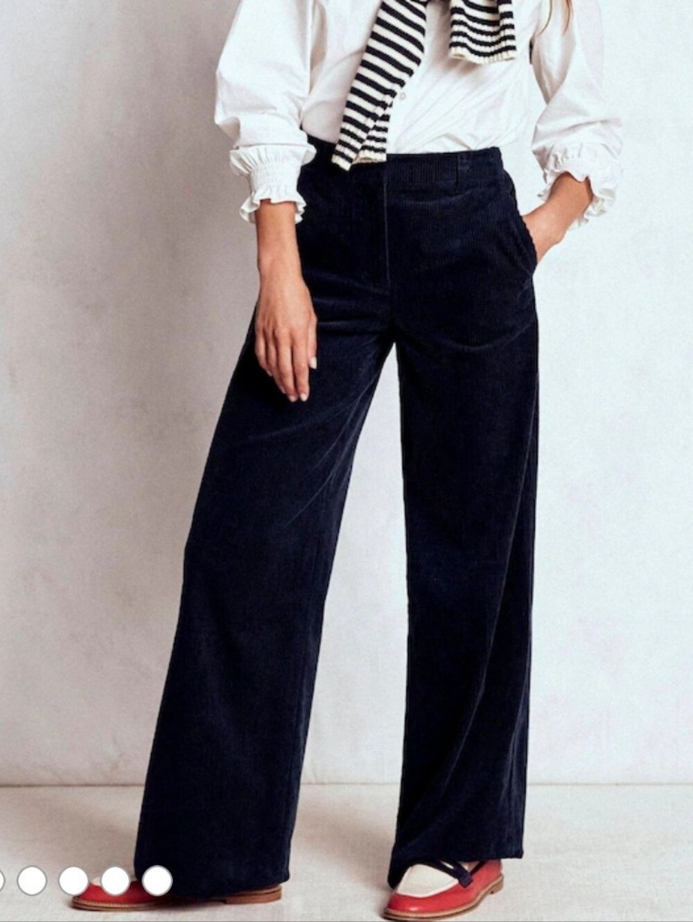 Boden Belgravia Cord Pants In Navy 10P Patch Pockets Chic For Fall Winter - Picture 3 of 8
